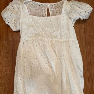 Eyelet Dress in White